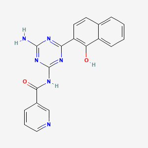 molecular formula C19H14N6O2 B8599967 2-Amino-4-nicotinamido-6-(1-hydroxy-2-naphthyl)-s-triazine CAS No. 92616-43-8