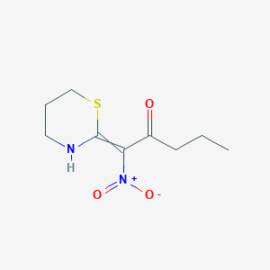 molecular formula C9H14N2O3S B8599975 1-Nitro-1-(1,3-thiazinan-2-ylidene)pentan-2-one CAS No. 60516-82-7