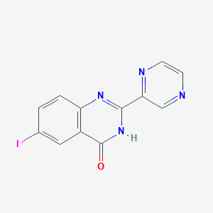 molecular formula C12H7IN4O B8600014 6-iodo-2-(pyrazin-2-yl)quinazolin-4(3H)-one 