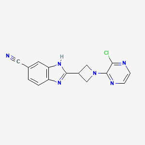 molecular formula C15H11ClN6 B8600065 2-[1-(3-Chloro-pyrazin-2-YL)-azetidin-3-YL]-1H-benzoimidazole-5-carbonitrile 