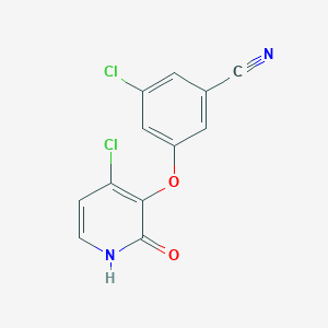 molecular formula C12H6Cl2N2O2 B8600076 3-Chloro-5-[(4-chloro-2-hydroxypyridin-3-yl)oxy]benzonitrile 