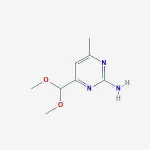 molecular formula C8H13N3O2 B8600091 4-(Dimethoxymethyl)-6-methylpyrimidin-2-amine CAS No. 87643-77-4