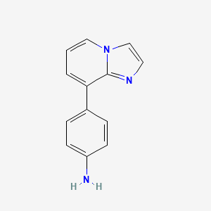 molecular formula C13H11N3 B8600098 Benzenamine,4-imidazo[1,2-a]pyridin-8-yl- 