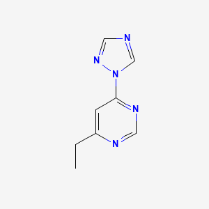 molecular formula C8H9N5 B8600175 4-Ethyl-6-(1,2,4-triazol-1-yl)pyrimidine 