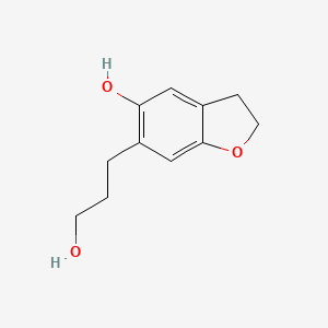 molecular formula C11H14O3 B8600178 2,3-Dihydro-6-(3-hydroxypropyl)-5-benzofuranol 