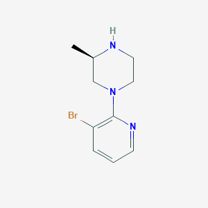 molecular formula C10H14BrN3 B8600253 (3R)-1-(3-bromopyridin-2-yl)-3-methylpiperazine 