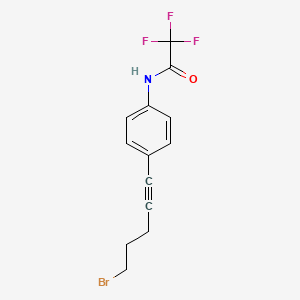 molecular formula C13H11BrF3NO B8600275 N-(4(5-bromopent-1-yn-1-yl)phenyl)-2,2,2-trifluoroacetamide 
