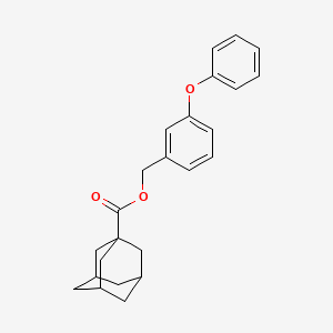 molecular formula C24H26O3 B8600282 Tricyclo(3.3.1.13,7)decane-1-carboxylic acid, (3-phenoxyphenyl)methyl CAS No. 93107-39-2