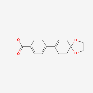 molecular formula C16H18O4 B8600302 Methyl 4-(1,4-dioxaspiro(4.5)dec-7-en-8-yl)benzoate 
