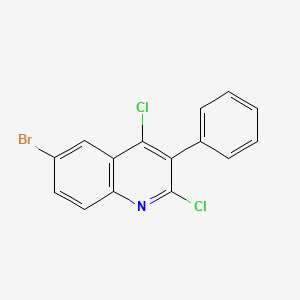 molecular formula C15H8BrCl2N B8600309 6-Bromo-2,4-dichloro-3-phenylquinoline 