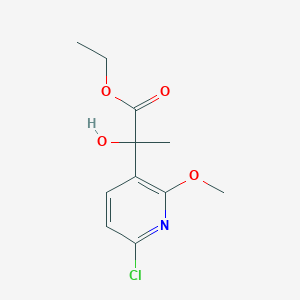 molecular formula C11H14ClNO4 B8600362 Ethyl 2-(6-chloro-2-methoxypyridin-3-yl)-2-hydroxypropanoate 