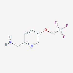 molecular formula C8H9F3N2O B8600366 2-Pyridinemethanamine, 5-(2,2,2-trifluoroethoxy)- 