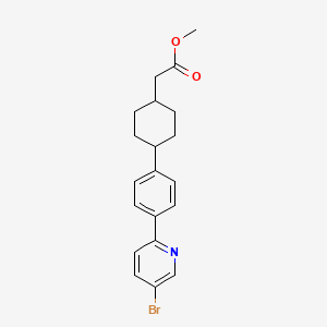 molecular formula C20H22BrNO2 B8600381 Methyl 2-[4-[4-(5-bromopyridin-2-yl)phenyl]cyclohexyl]acetate CAS No. 956136-96-2