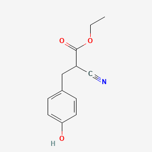 molecular formula C12H13NO3 B8600388 Ethyl 2-cyano-3-(4-hydroxyphenyl)propanoate 