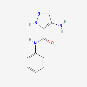 molecular formula C10H10N4O B8600432 4-Amino-1H-pyrazole-3-carboxylic acid phenylamide 