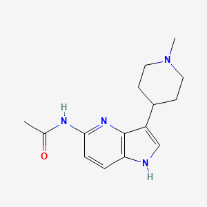 molecular formula C15H20N4O B8600467 N-[3-(1-Methylpiperidin-4-YL)-1H-pyrrolo[3,2-B]pyridin-5-YL]acetamide CAS No. 207848-14-4