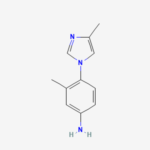 molecular formula C11H13N3 B8600503 3-Methyl-4-(4-methyl-imidazol-1-yl)-phenylamine 