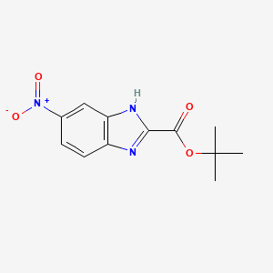 molecular formula C12H13N3O4 B8600520 1,1-dimethylethyl 5-nitro-1H-benzimidazole-2-carboxylate CAS No. 1093261-32-5