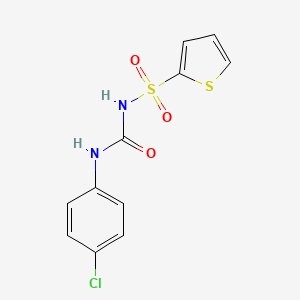 molecular formula C11H9ClN2O3S2 B8600566 N-[(4-Chlorophenyl)carbamoyl]thiophene-2-sulfonamide CAS No. 53007-44-6