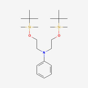 molecular formula C22H43NO2Si2 B8600619 Benzenamine, N,N-bis[2-[[(1,1-dimethylethyl)dimethylsilyl]oxy]ethyl]- CAS No. 148717-08-2