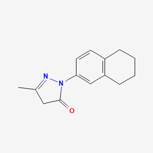 molecular formula C14H16N2O B8600646 3-Methyl-1-(5,6,7,8-tetrahydronaphthalen-2-yl)-1H-pyrazol-5(4H)-one 