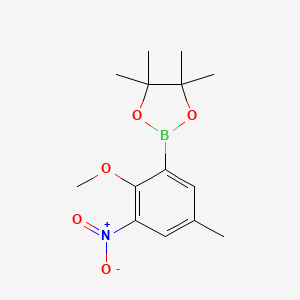 molecular formula C14H20BNO5 B8600654 2-(2-Methoxy-5-methyl-3-nitrophenyl)-4,4,5,5-tetramethyl-1,3,2-dioxaborolane 