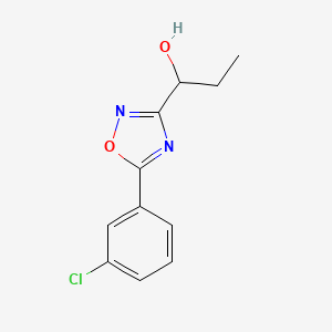 molecular formula C11H11ClN2O2 B8600682 (+)-1-[5-(3-Chlorophenyl)-[1,2,4]oxadiazol-3-yl]propan-1-ol 