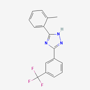 molecular formula C16H12F3N3 B8600709 s-Triazole, 3-(o-tolyl)-5-(alpha,alpha,alpha-trifluoro-m-tolyl)- CAS No. 69095-77-8