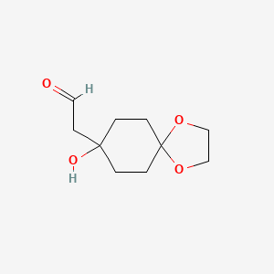 molecular formula C10H16O4 B8600850 (8-Hydroxy-1,4-dioxa-spiro[4.5]dec-8-yl)-acetaldehyde 