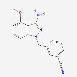 molecular formula C16H14N4O B8600866 3-{[3-Amino-4-(methyloxy)-1H-indazol-1-yl]methyl}benzonitrile 
