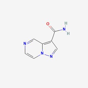 molecular formula C7H6N4O B8600995 Pyrazolo[1,5-a]pyrazine-3-carboxamide 