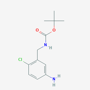 molecular formula C12H17ClN2O2 B8601150 Tert-butyl (5-amino-2-chlorobenzyl)carbamate 