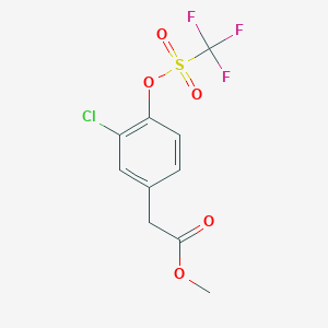 molecular formula C10H8ClF3O5S B8601172 Methyl 2-[3-chloro-4-(trifluoromethylsulfonyloxy)phenyl]acetate 
