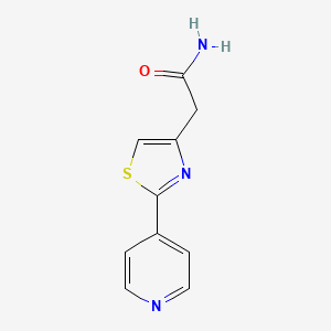 molecular formula C10H9N3OS B8601243 2-[2-(4-Pyridyl)thiazol-4-yl]acetamide 