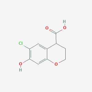 molecular formula C10H9ClO4 B8601246 6-Chloro-7-hydroxychroman-4-carboxylic acid 