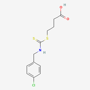 molecular formula C12H14ClNO2S2 B8601332 4-{[(p-Chlorobenzyl)thiocarbamoyl]thio}-butyric acid CAS No. 65560-75-0