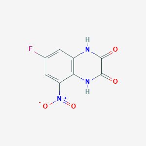molecular formula C8H4FN3O4 B8601386 7-Fluoro-5-nitro-1,4-dihydro-2,3-quinoxalinedione 