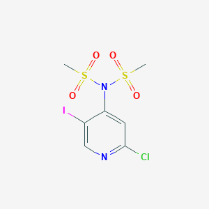 molecular formula C7H8ClIN2O4S2 B8601439 N-(2-Chloro-5-iodopyridin-4-yl)-N-(methylsulfonyl)methanesulfonamide 