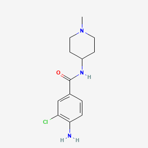 molecular formula C13H18ClN3O B8601570 4-amino-3-chloro-N-(1-methyl-4-piperidyl)benzamide 