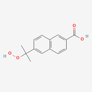 molecular formula C14H14O4 B8601582 6-(2-Hydroperoxypropan-2-yl)naphthalene-2-carboxylic acid CAS No. 106014-09-9