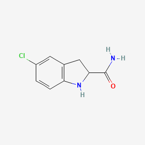 molecular formula C9H9ClN2O B8601609 5-chloro-2,3-dihydro-1H-indole-2-carboxamide 