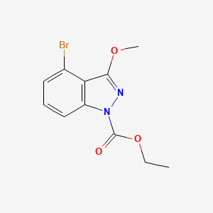 molecular formula C11H11BrN2O3 B8601621 ethyl 4-bromo-3-methoxy-1H-indazole-1-carboxylate 