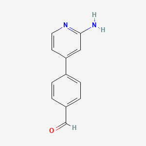 molecular formula C12H10N2O B8601684 4-(2-Aminopyridin-4-yl)benzaldehyde 