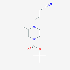molecular formula C14H25N3O2 B8601797 Tert-butyl 4-(3-cyanopropyl)-3-methylpiperazine-1-carboxylate 
