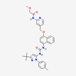 N-(4-(((4-((((3-(1,1-Dimethylethyl)-1-(4-methylphenyl)-1H-pyrazol-5-yl)amino)carbonyl)amino)-1-naphthalenyl)oxy)methyl)-2-pyridinyl)-2-methoxyacetamide
