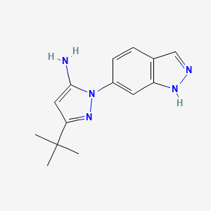 molecular formula C14H17N5 B8601882 3-t-butyl-1-(1H-indazol-6-yl)-1H-pyrazol-5-amine 