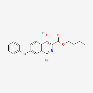 molecular formula C20H18BrNO4 B8601975 1-Bromo-4-hydroxy-7-phenoxy-isoquinoline-3-carboxylic acid butyl ester 