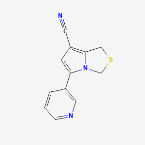 molecular formula C12H9N3S B8601999 5-(Pyridin-3-yl)-1,3-dihydropyrrolo[1,2-c]thiazole-7-carbonitrile 
