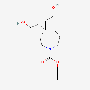 molecular formula C15H29NO4 B8602036 Tert-butyl 4,4-bis(2-hydroxyethyl)azepane-1-carboxylate 