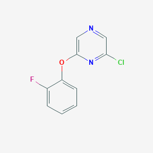 molecular formula C10H6ClFN2O B8602055 2-Chloro-6-(2-fluorophenyl-oxy)-pyrazine 
